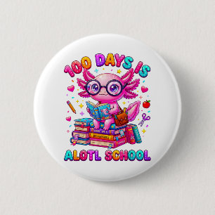 100 dagen is Alotl School Axolotl Meisjes Ronde Button 5,7 Cm