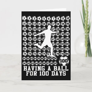100 dagen jongens voetbal 100e dag van school kaart