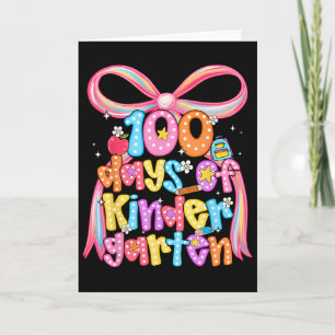 100 Dagen Juf Coquette Strik Meisje Kaart