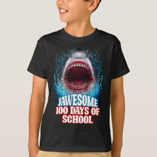 100 dagen Kinder schoolvolwassenen Grote witte haa T-shirt