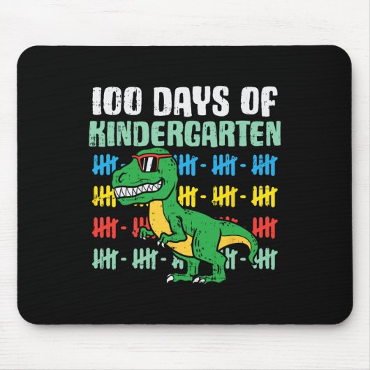 100 dagen Kindergarten Trex Dinosaur 100e dag S Muismat (Voorkant)
