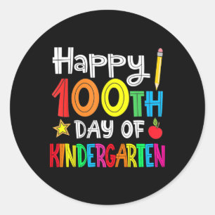 100 dagen kinderopleiding - 100e dag school ronde sticker