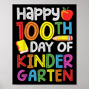 100 dagen kleuterjuf Kinder 100e dagen Poster