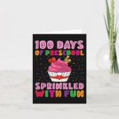 100 dagen kleuterschool bestrooid met leuke cupcak kaart (Voorkant)