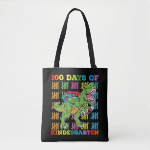 100 dagen kleuterschool T Rex dinosaurus school Draagtas