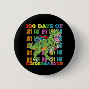 100 dagen kleuterschool T Rex dinosaurus school Ronde Button 5,7 Cm