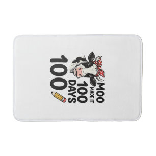 100 Dagen Koe Shirt Vintage Gravure School Ontwerp Badmat