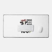 100 Dagen Koe Shirt Vintage Gravure School Ontwerp Bureaumat (Keyboard & Muis)