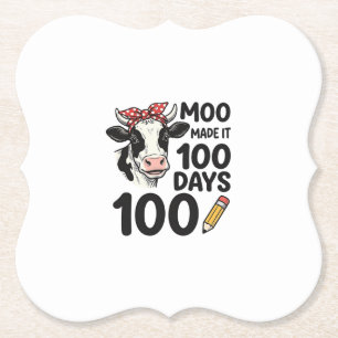 100 Dagen Koe Shirt Vintage Gravure School Ontwerp Kartonnen Onderzetters