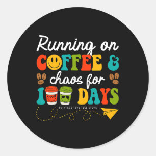100 dagen koffie & amp; Chaos leraar 100 dagen van Ronde Sticker