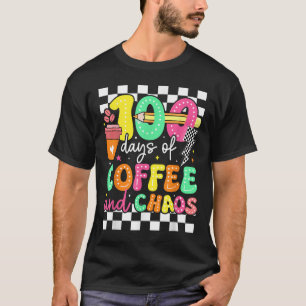 100 dagen koffie & amp; Chaos Teacher Retro 10 T-shirt