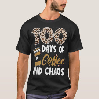 100 dagen koffie en chaos 100 dagen school F T-shirt