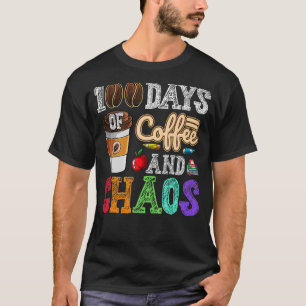 100 dagen koffie en chaos Happy 100th Day Schoo T-shirt