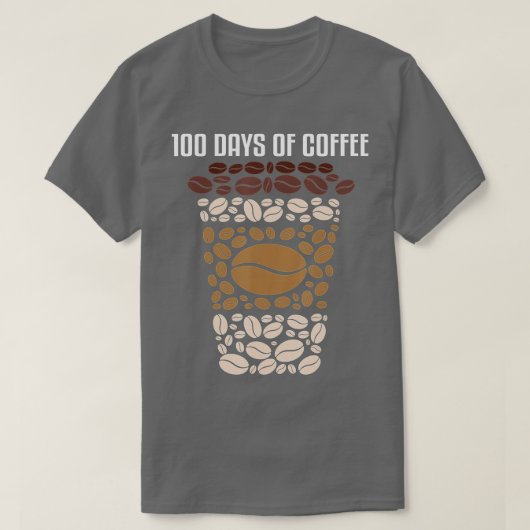 100 dagen koffie van schoolonderwijzer 100 dagen v t-shirt (Design voorkant)