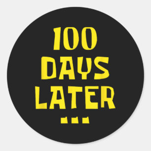 100 dagen later 100ste Dag van de Kinder Schooller Ronde Sticker