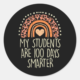 100 dagen later dan 100e schooldag ronde sticker