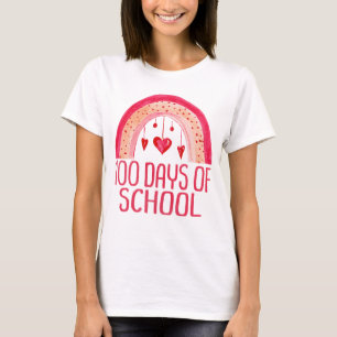 100 dagen leerkracht van de school Cute Rainbow T- T-shirt
