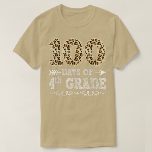100 dagen leopard van de vierde graad Funny 100e d T-shirt (Design voorkant)