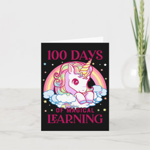 100 dagen leraar school Unicorn Girls 100e dag Kaart