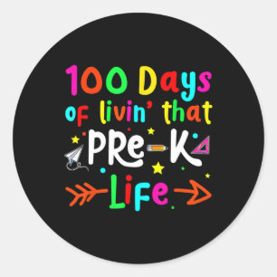 100 dagen leven van schooljongens die nog niet in ronde sticker