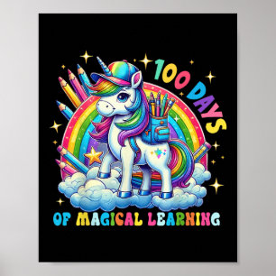 100 dagen Magical Learning Unicorn 100th Day Poster
