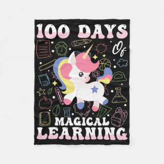 100 dagen Magisch leren Eenhoorn Ontwerp Fleece Deken