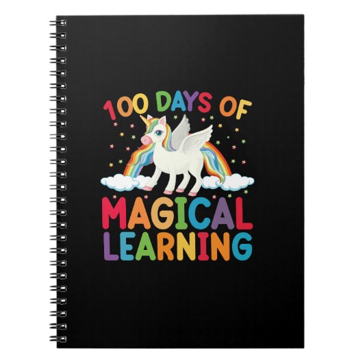 100 dagen magisch leren school eenhoorn meisjes  notitieboek (Voorkant)