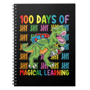 100 dagen magisch leren T Rex dinosaurus school Notitieboek