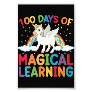 100 dagen Magische leerschool Unicorn Girls Foto Afdruk