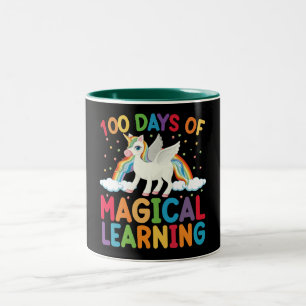 100 dagen Magische leerschool Unicorn Girls Tweekleurige Koffiemok
