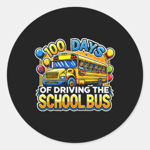 100 dagen met de schoolbus 3 ronde sticker