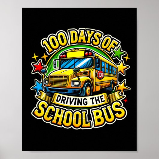 100 dagen met de schoolbus poster (Voorkant)