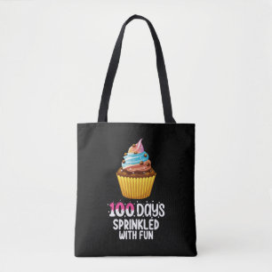 100 dagen met feestelijke cupcakes schooljuf draagtas