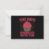100 dagen met strooigoed Fun Cupcake scholier Notitiekaartje (Voorkant)
