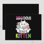 100 dagen moet je kitten kat van school zijn kaart (Voorkant / Achterkant)