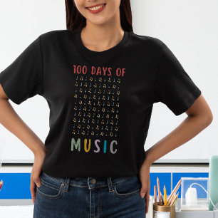 100 dagen Muzieknoten 100e schooldag leraar T-shirt