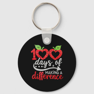 100 dagen om een verschil te maken Apple Heart Lee Sleutelhanger