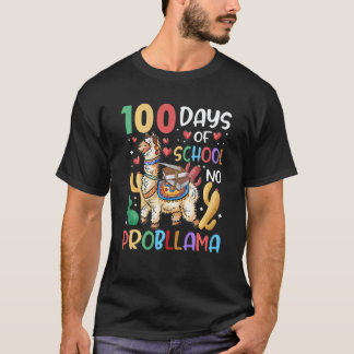 100 Dagen Op School Geen Probleem Llama 100ste Dag T-shirt