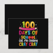 100 dagen op school kreeg ik het gevoel Cray Cray  Briefkaart (Voorkant / Achterkant)