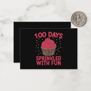 100 Dagen Overgoten Met Plezier Cupcake Schoolmeis Notitiekaartje