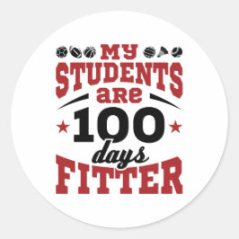 100 dagen PE-leraar 100 dagen Fitter Ronde Sticker