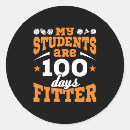 100 dagen PE-leraar 100 dagen Fitter Ronde Sticker