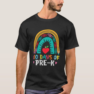 100 dagen peuterschoolleraar smarter-regenboog t-shirt