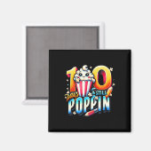 100 dagen poppin plezier popcorn thema terug naar magneet (Voorkant / Achterkant)