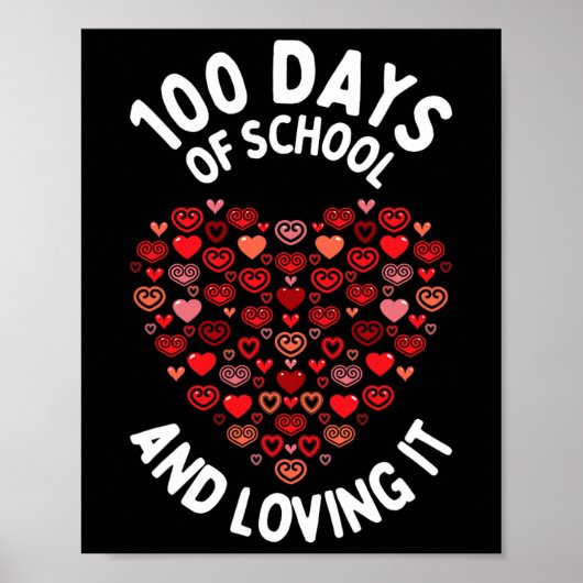 100 dagen Schattige Hart 100ste Dag Poster (Voorkant)