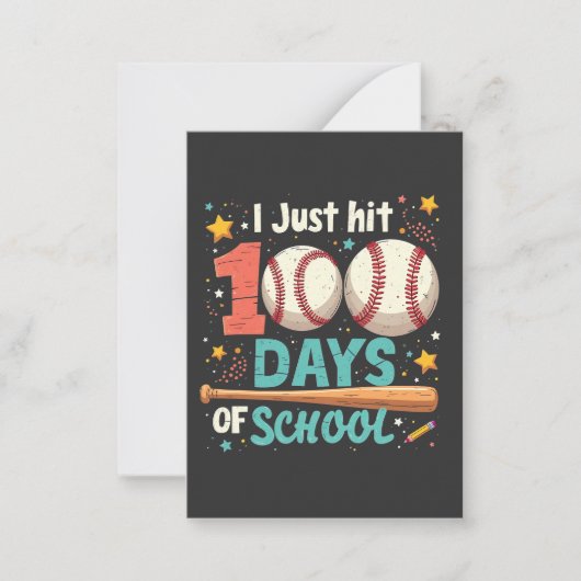 100 dagen school 100 dagen honkbal notitiekaartje (Voorkant)