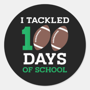 100 dagen school 100e dag Football student Ronde Sticker