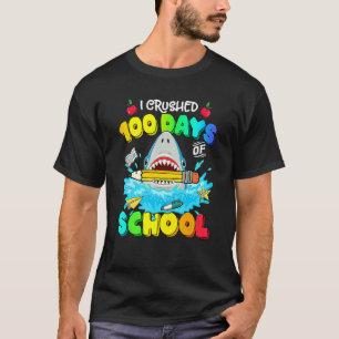 100 dagen school 100e dag voor haaien t-shirt