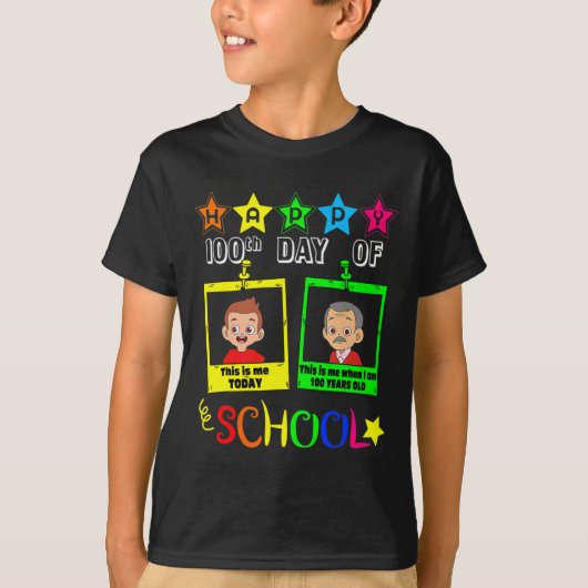 100 dagen school - als ik 100 jaar oud ben t-shirt (Voorkant)