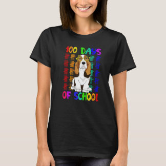100 dagen school Basset Hound met bril Sm T-shirt